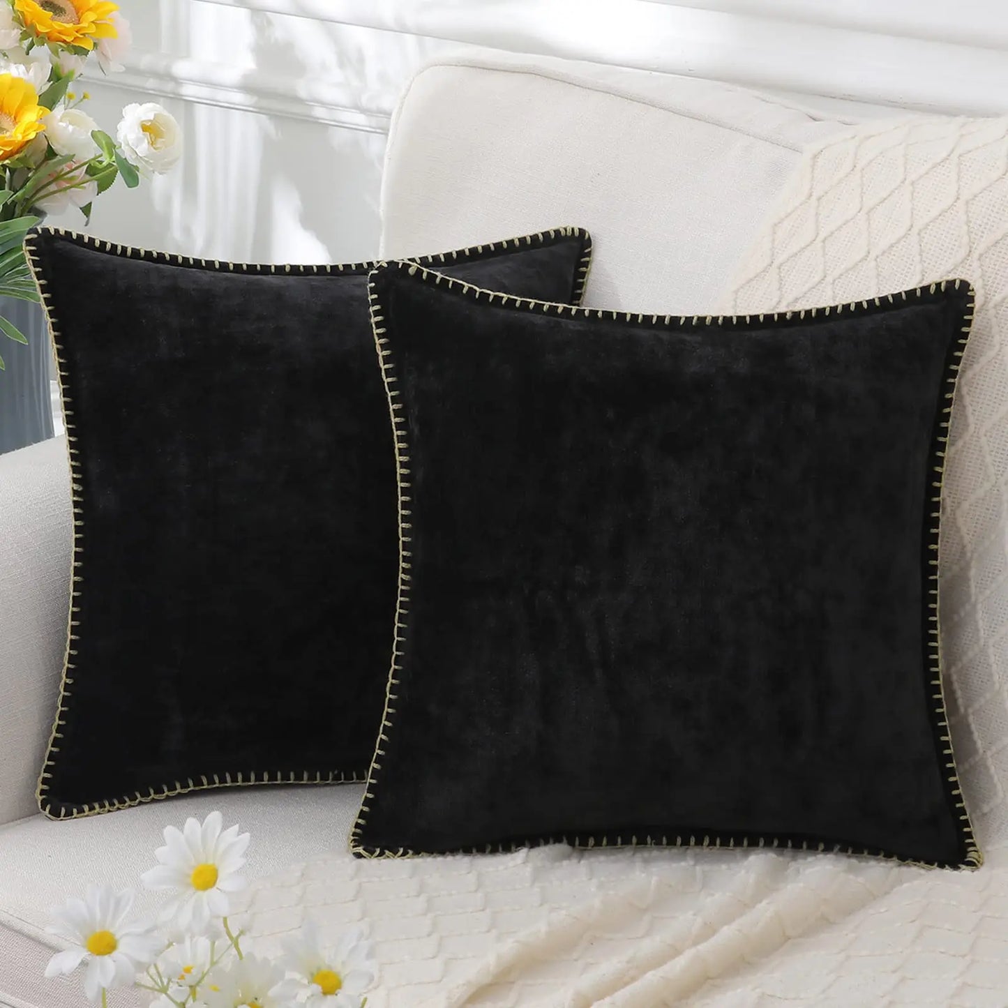 Luxury Chenille Throw Pillow Cover - Forest Green