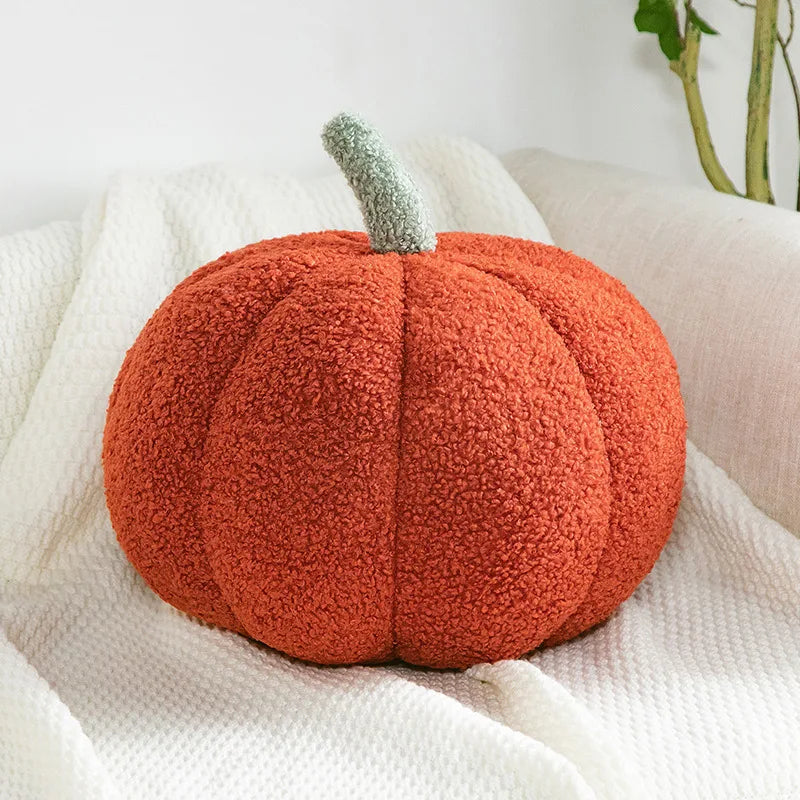 Plush Pumpkin Pillow – Cozy Autumn Accent for Boho Sofas & Beds