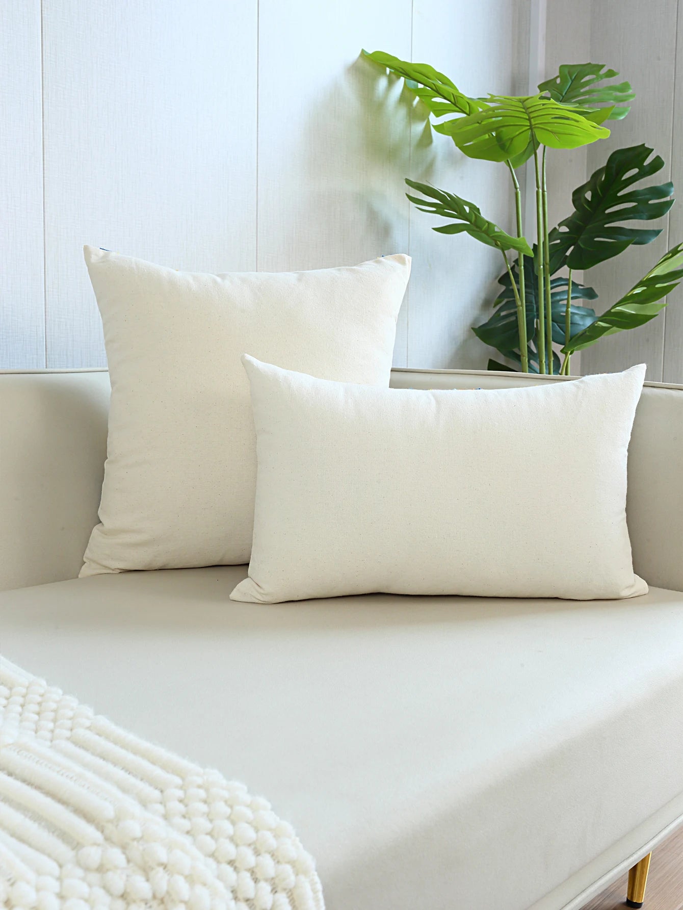 Boho Geometric Embroidered Cushion Cover – Decorative Throw Pillow Case for Couch & Bohemian Home Decor