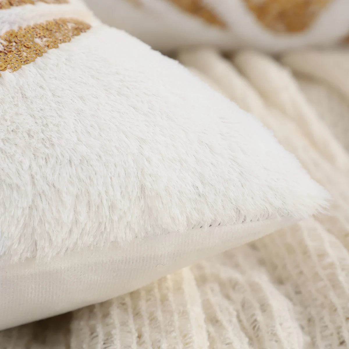 Pumpkin Gold Sequin Embroidered Pillow Cover β Plush Fall Accent for Cozy Autumn Vibes