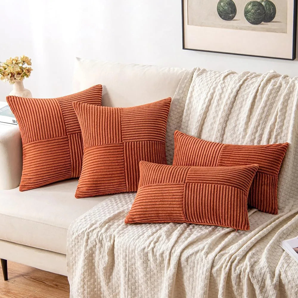 Boho Patchwork Soft Throw Pillow Cover