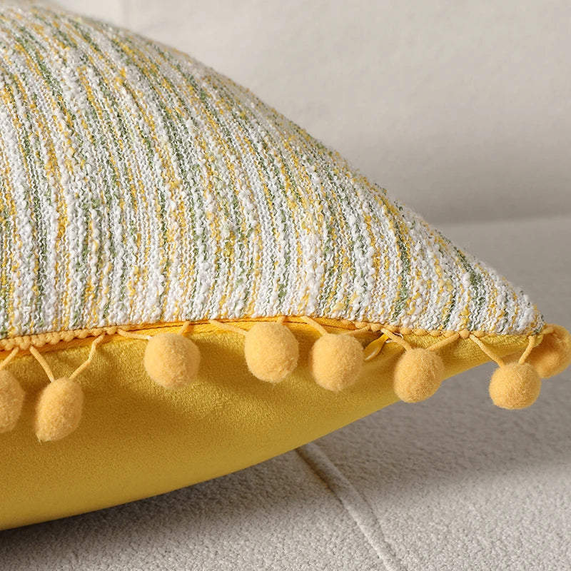 Boho Decorative Pillow Cover with Tassel Accents โ 12" x 20"