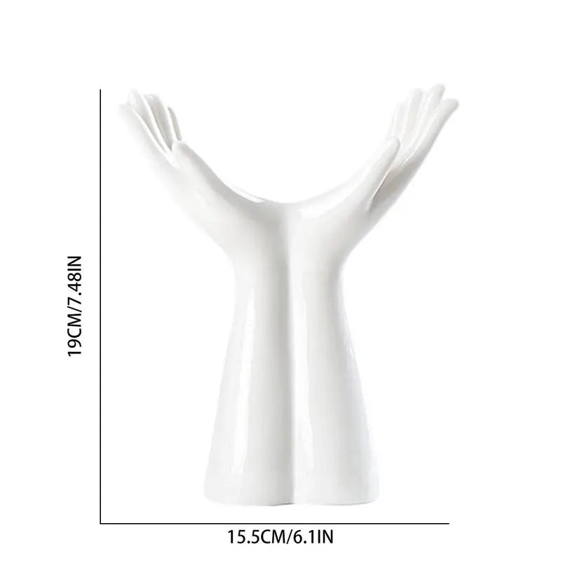 Modern Nordic Hand-Shaped Ceramic Vase – Unique Artistic Flower Pot for Home & Office Decor