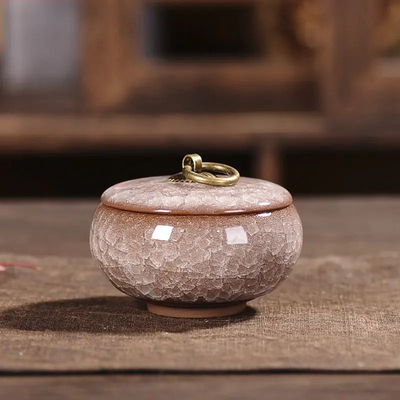 Mini Ceramic Storage Jar with Lid – Airtight Kitchen Container for Tea, Coffee & Spices