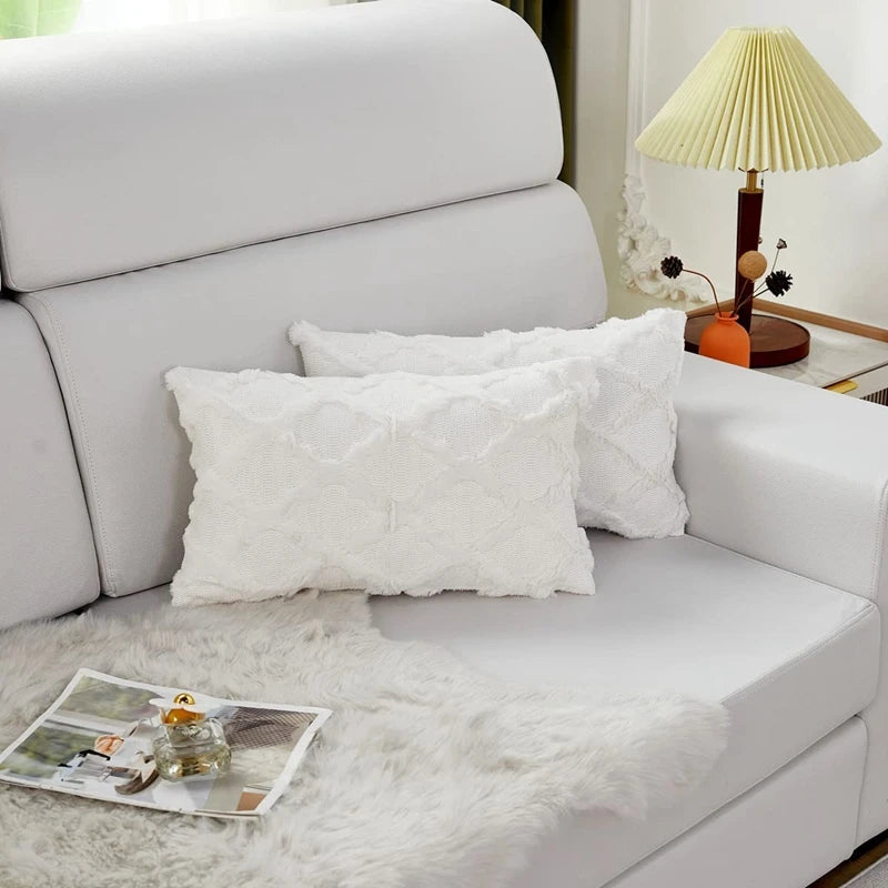 Plush Wool-Inspired Throw Pillow Cover – Soft Textured Accent for Cozy Boho Spaces