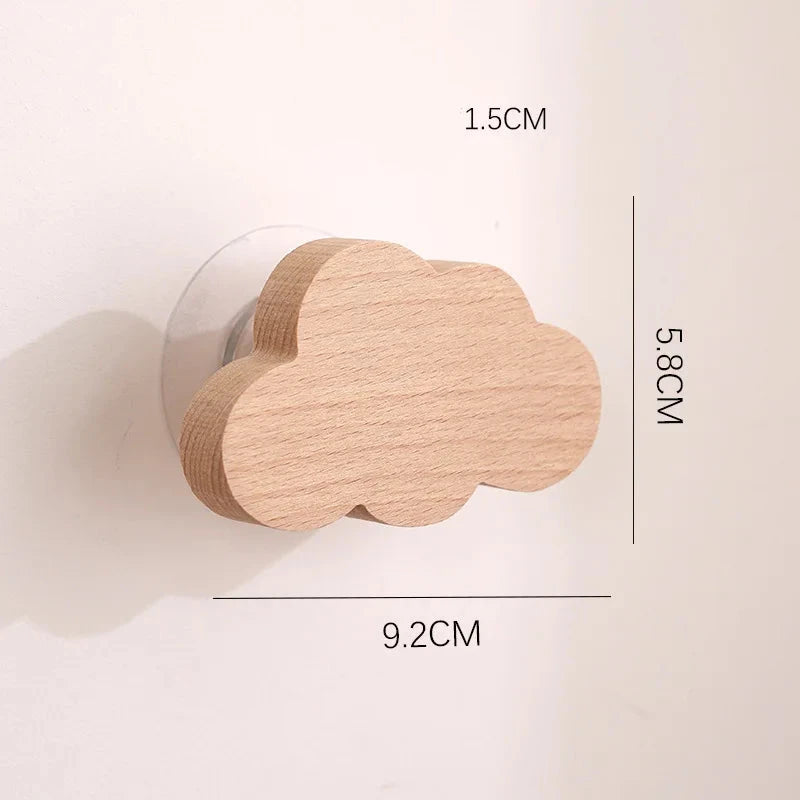 Cute Wooden Animal Wood Wall Hook – Beech Wood Decorative Hanger for Kids Rooms, Entryways, Kitchens & More (1pc) Giraffee Rabbit Hippo Cat Octopus Lion Cat Dog Elephant Dog Nursery