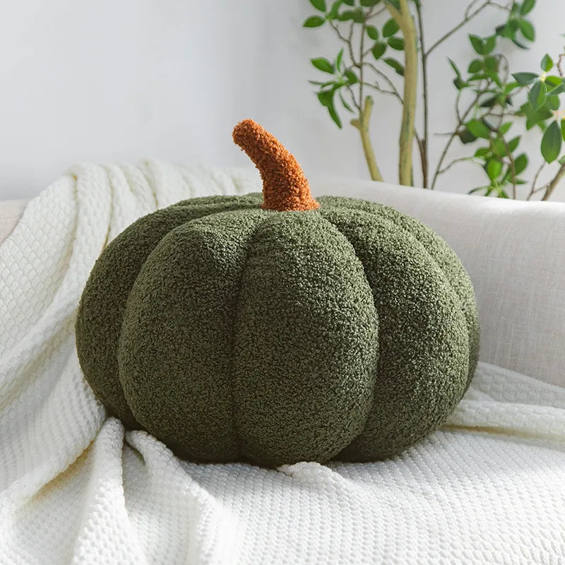 Plush Pumpkin Pillow – Cozy Autumn Accent for Boho Sofas & Beds