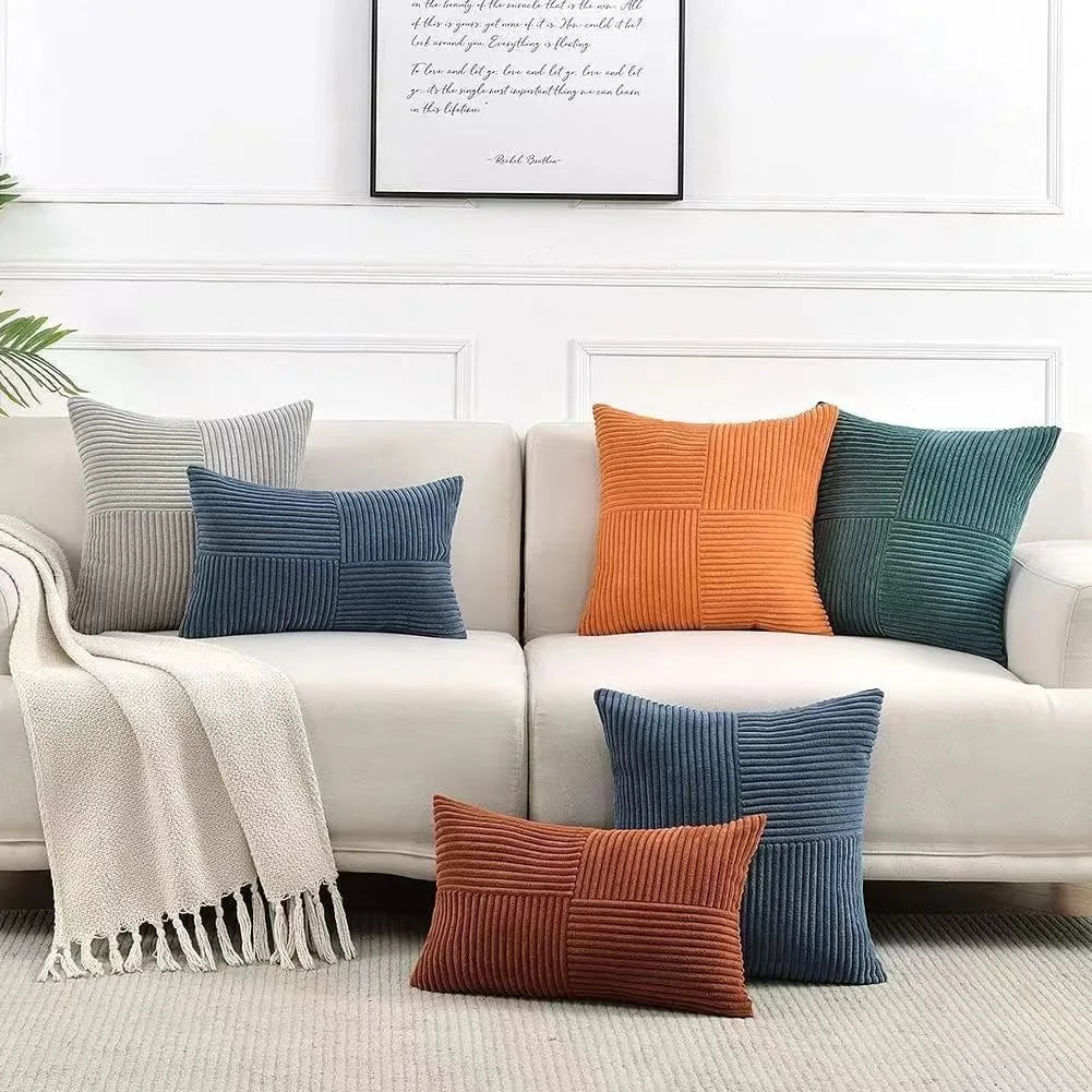 Boho Patchwork Soft Throw Pillow Cover