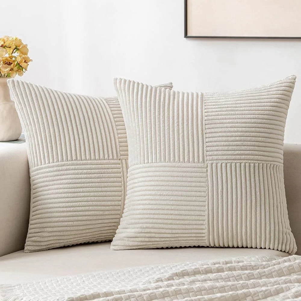 Boho Patchwork Soft Throw Pillow Cover