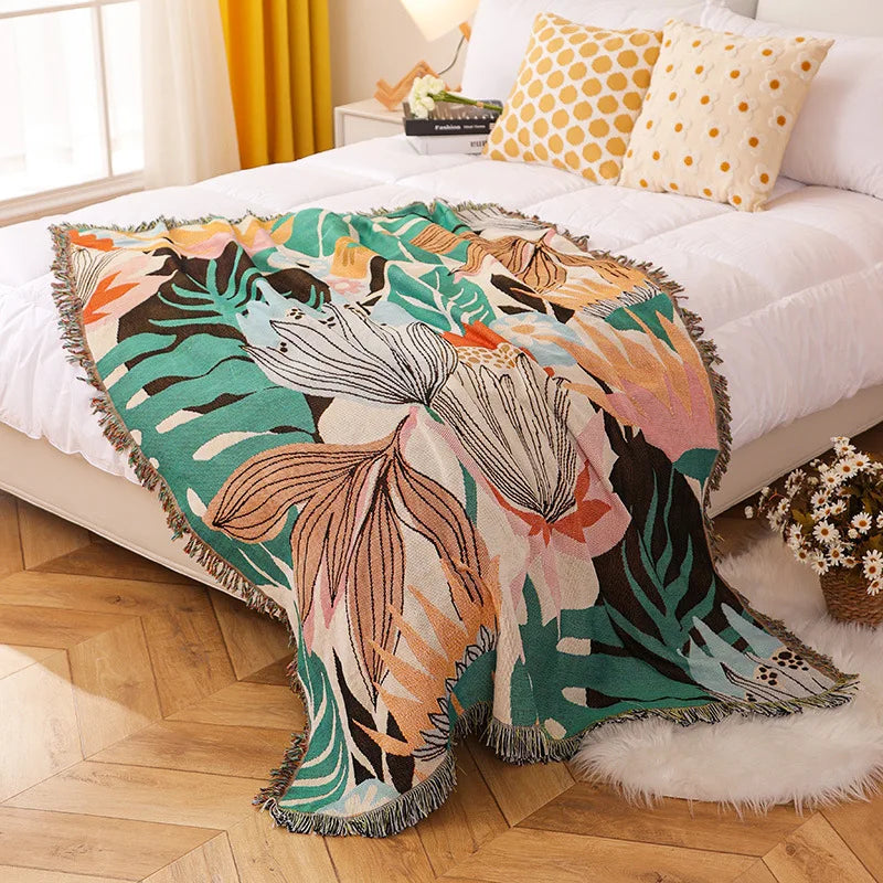 Boho Tassel Throw Blanke