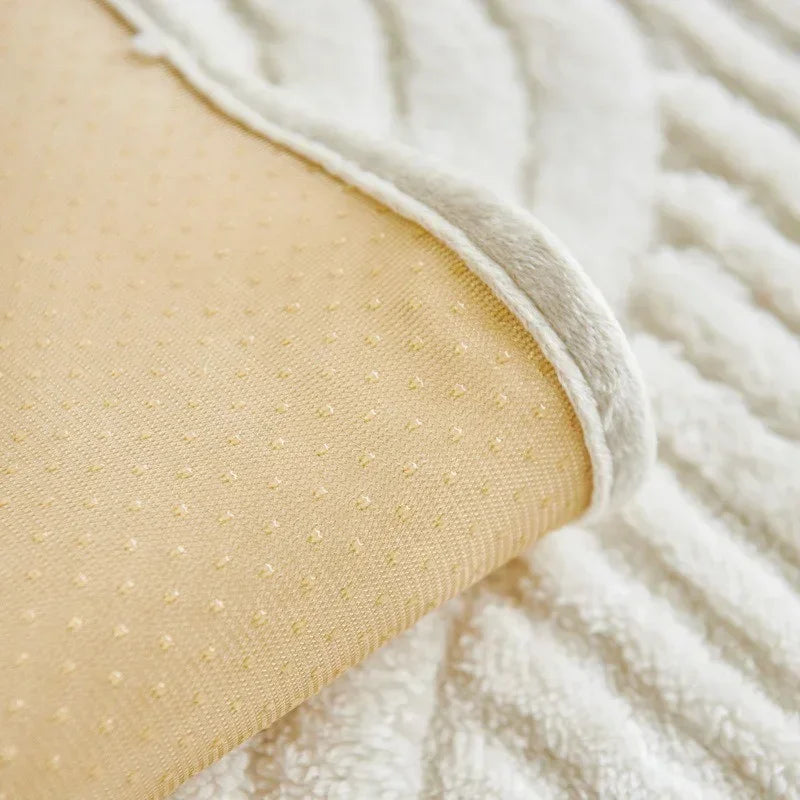 1PC Wave Striped Sofa Cover Solid Color Thicken Plush Sofa Towel Covers Non-slip Couch Slipcovers Sofa Mat for Living Room