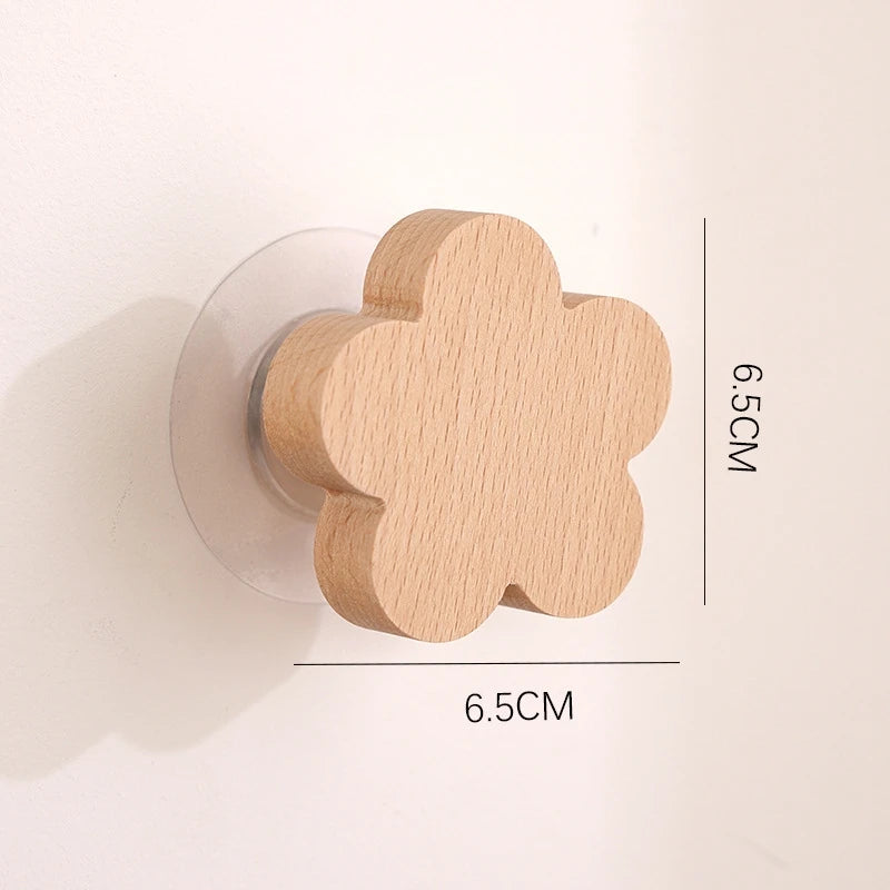 Cute Wooden Animal Wood Wall Hook – Beech Wood Decorative Hanger for Kids Rooms, Entryways, Kitchens & More (1pc) Giraffe Rabbit Hippo Cat Octopus Lion Cat Dog Elephant Dog Nursery Turtle Mountain Squid Jellyfish Flower