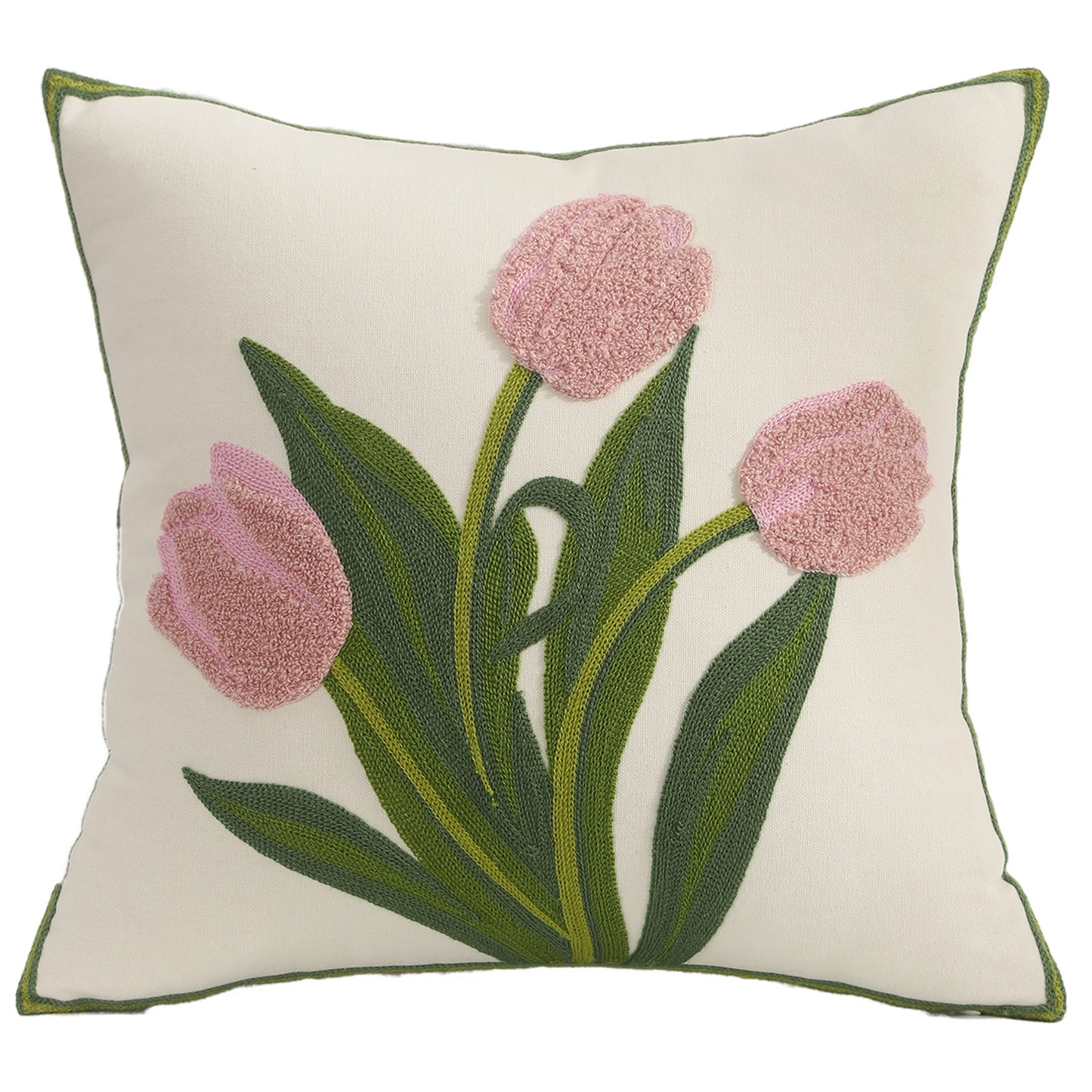 Boho Home Decor Embroidered Linen Cotton Pillowcase – Decorative Square Throw Pillow Cover for Sofa & Farmhouse Style