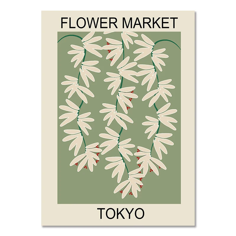Flower Market Canvas Print – Botanical Wall Art for Boho Home Decor