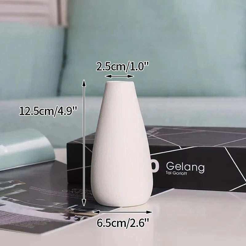 My Boho Home Modern White Ceramic Vase – Minimalist Decorative Vase for Pampas Grass, Flowers & Home Accents