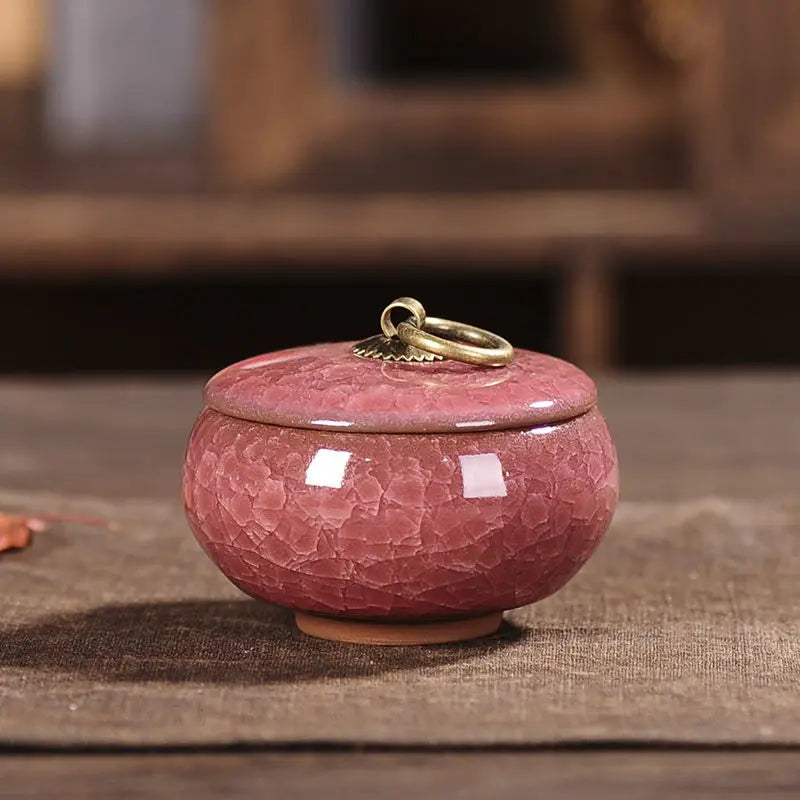 Mini Ceramic Storage Jar with Lid – Airtight Kitchen Container for Tea, Coffee & Spices
