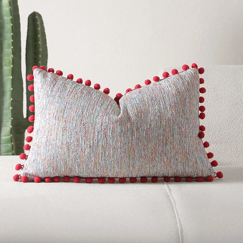 Boho Decorative Pillow Cover with Tassel Accents โ 12" x 20"