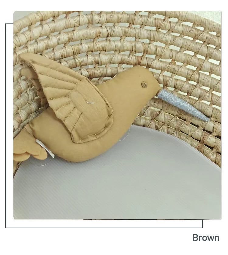 Cute Wall Hanging Hummingbird Plush Stuffed Doll Fabric Home Bedroom Nursery Room Decoration Hanging Bird Baby Decor