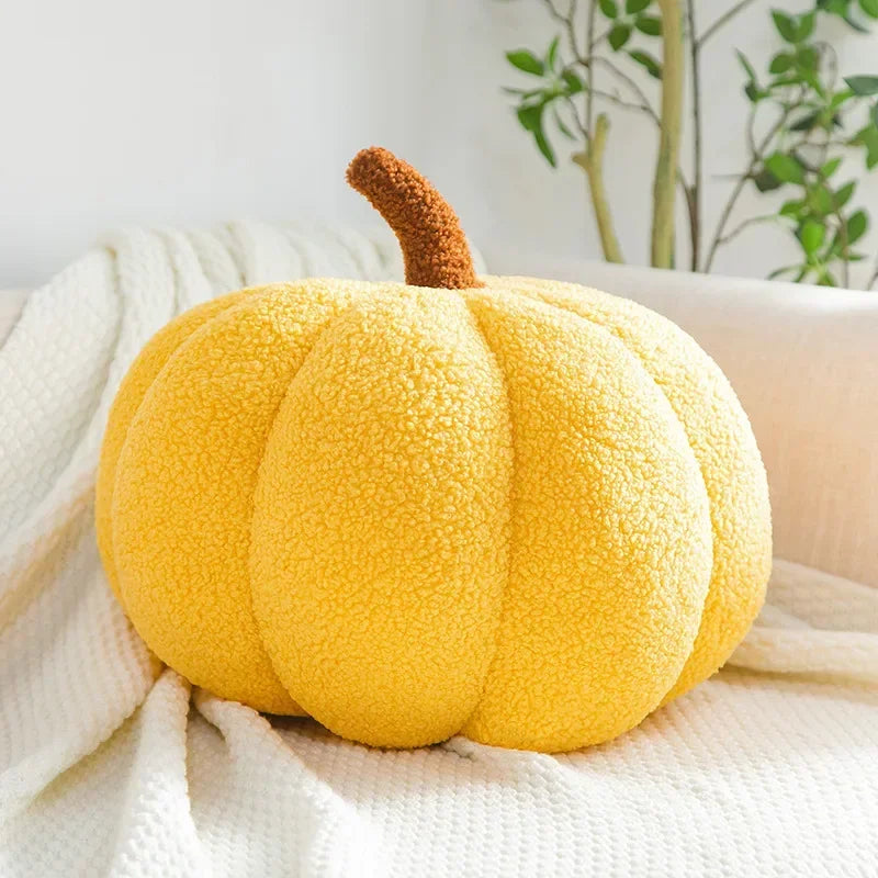 Plush Pumpkin Pillow – Cozy Autumn Accent for Boho Sofas & Beds