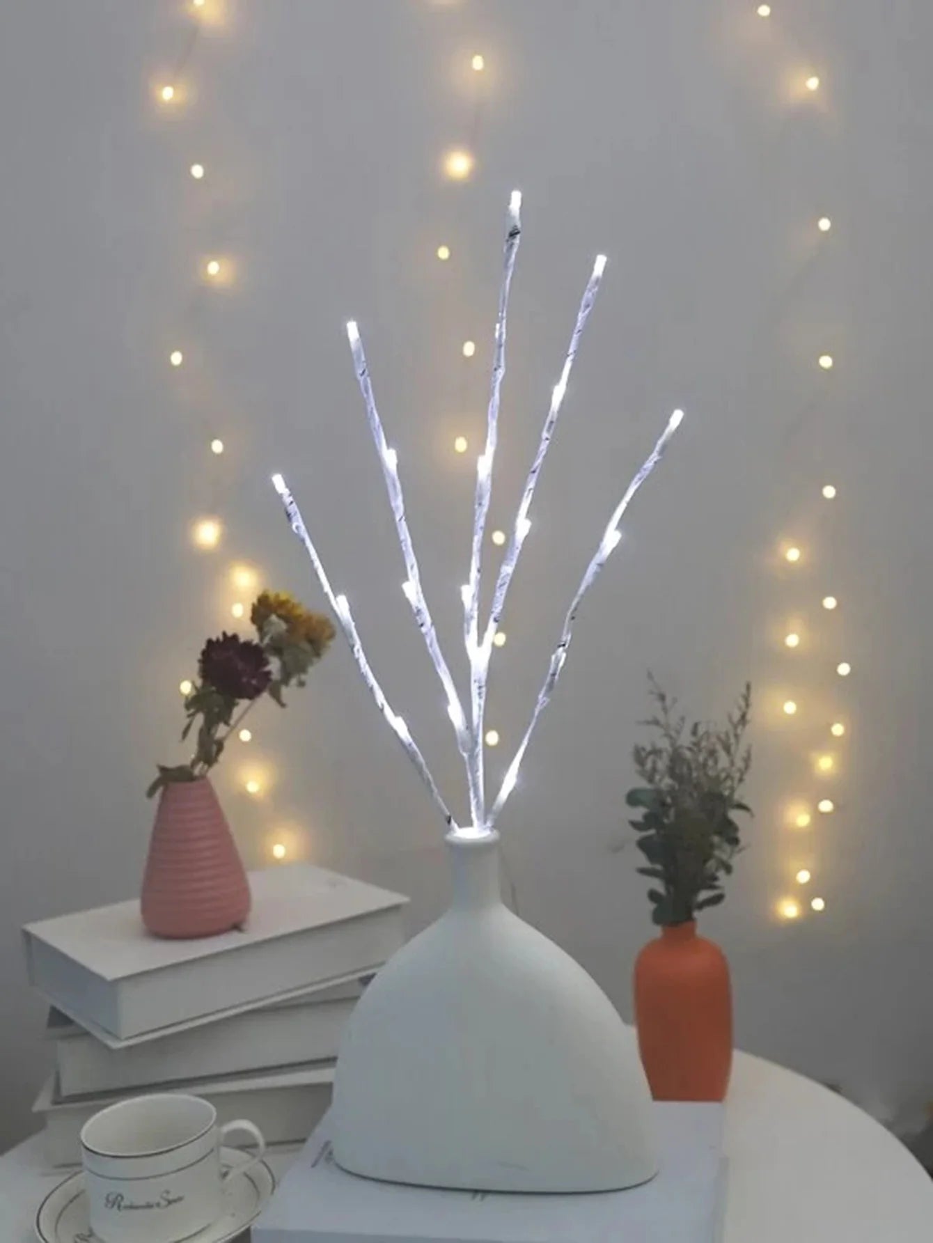 1 PC White Birch Branch Light LED Festive Lights Battery Operated For Christmas Party Wedding Decoration Home Decor Twig Boho Warm Lighting