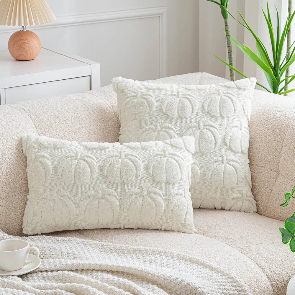 Plush Pumpkin Pillow Cover – Cozy Autumn Accent for Sofa or Bed