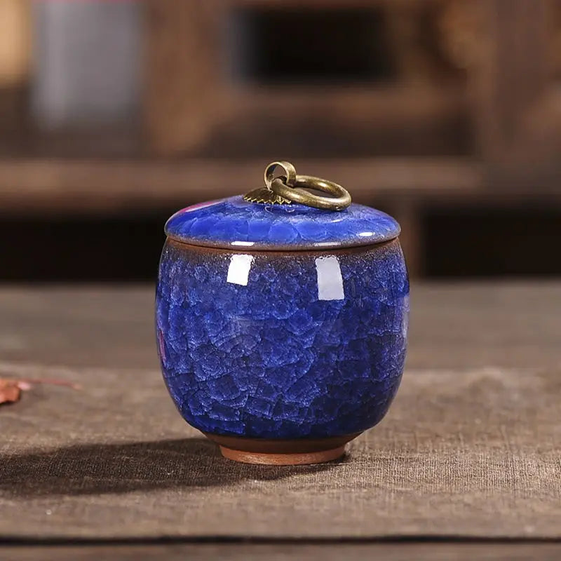 Mini Ceramic Storage Jar with Lid – Airtight Kitchen Container for Tea, Coffee & Spices