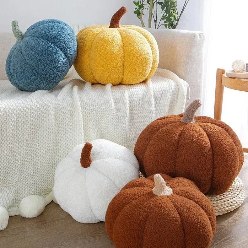 Plush Pumpkin Pillow – Cozy Autumn Accent for Boho Sofas & Beds
