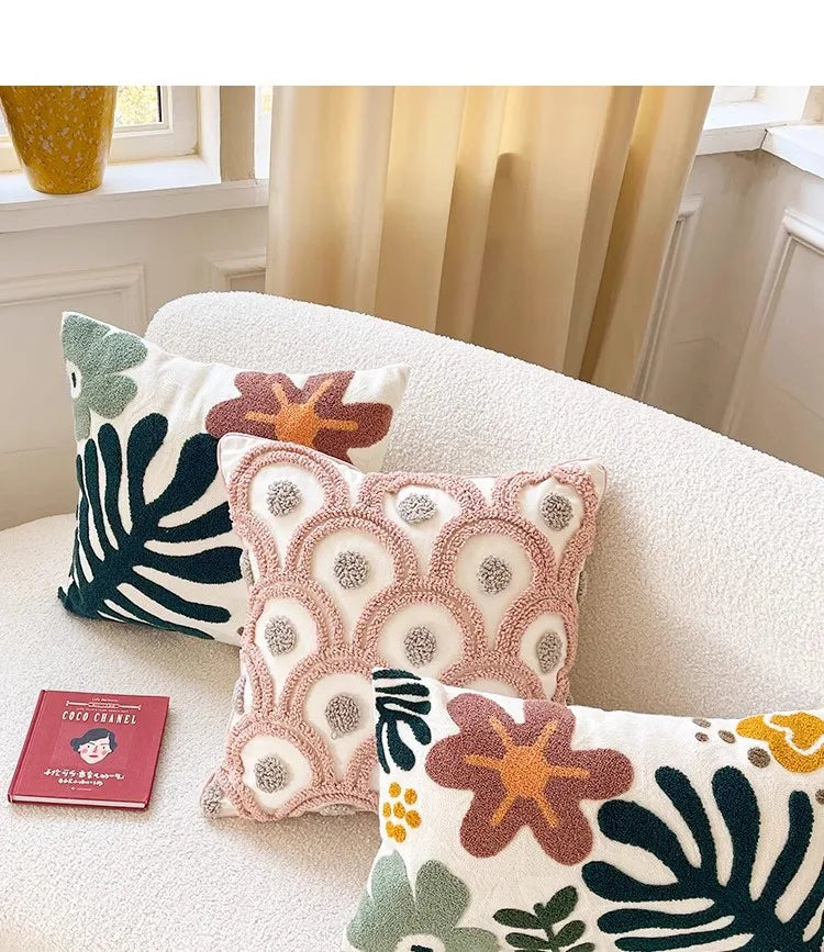 🌸 Boho Embroidered Geometric Pillow Covers – Nordic-Style Cushion Covers for Sofa, Bed & Living Room