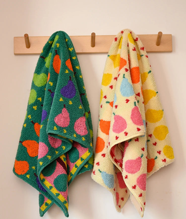 Pear Pattern Cotton Soft & Absorbent Boho Bath Towel