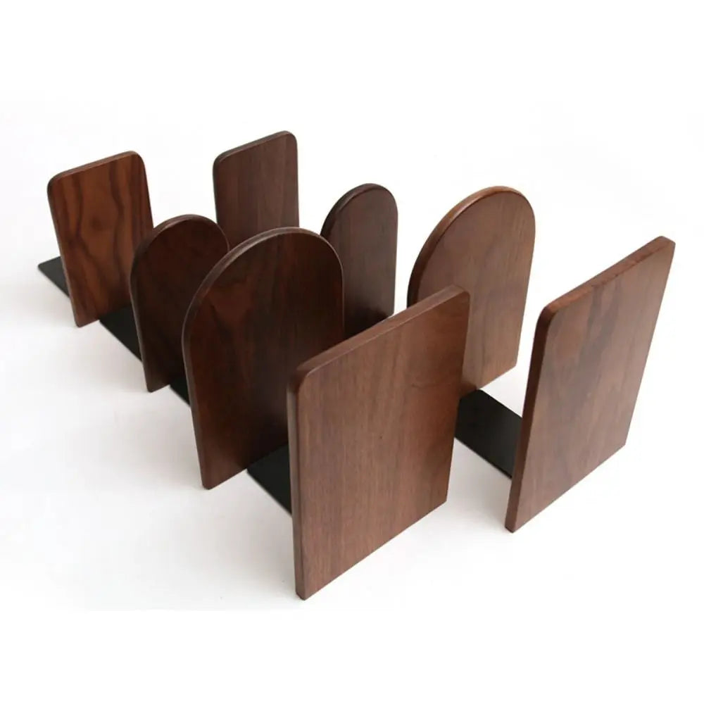 1Pc Book Holder Nature Wooden Bookend Beech Walnut Desk Organizer Desktop Bookshelf Simple Wood Book Support Boho Minimalism