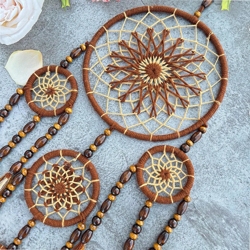 🌾 Bohemian Pampas Grass Dream Catcher – Handwoven Wall Hanging | Boho Home Decor & Housewarming Gift
