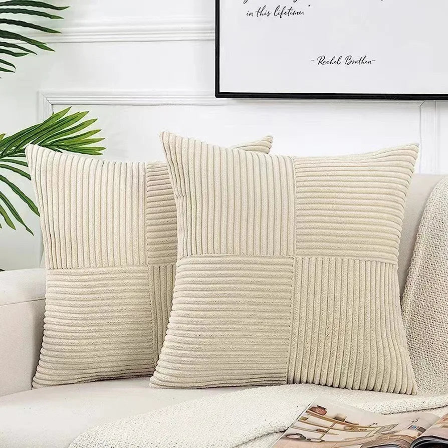Boho Patchwork Soft Throw Pillow Cover