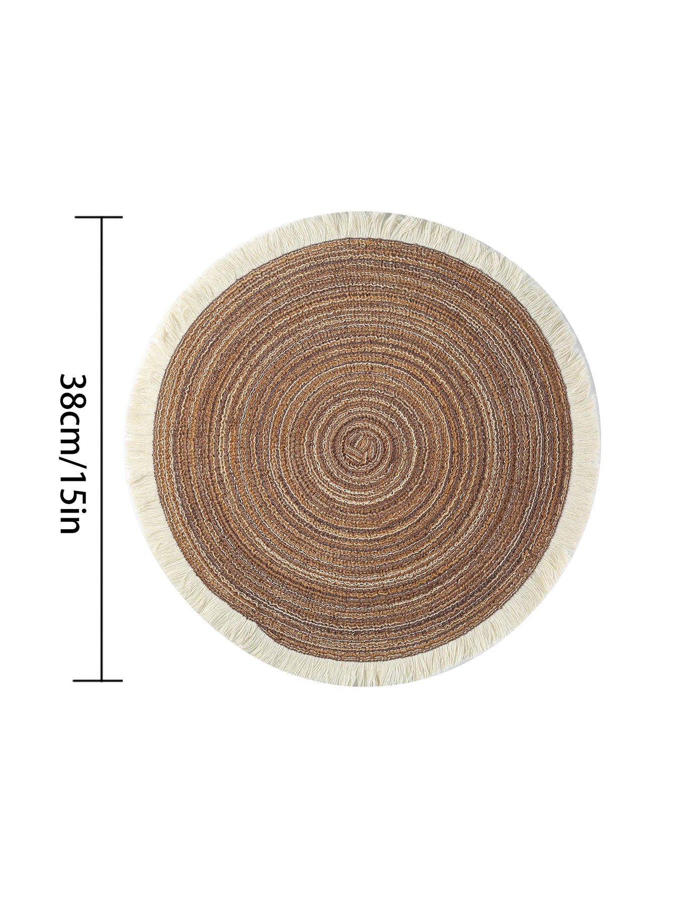 Set of 4 Round Braided Placemats – 15" Heat-Resistant Woven Table Mats for Boho Kitchen & Dining Decor