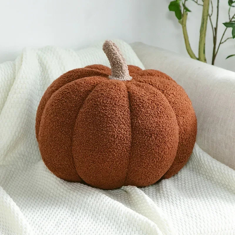 Plush Pumpkin Pillow – Cozy Autumn Accent for Boho Sofas & Beds