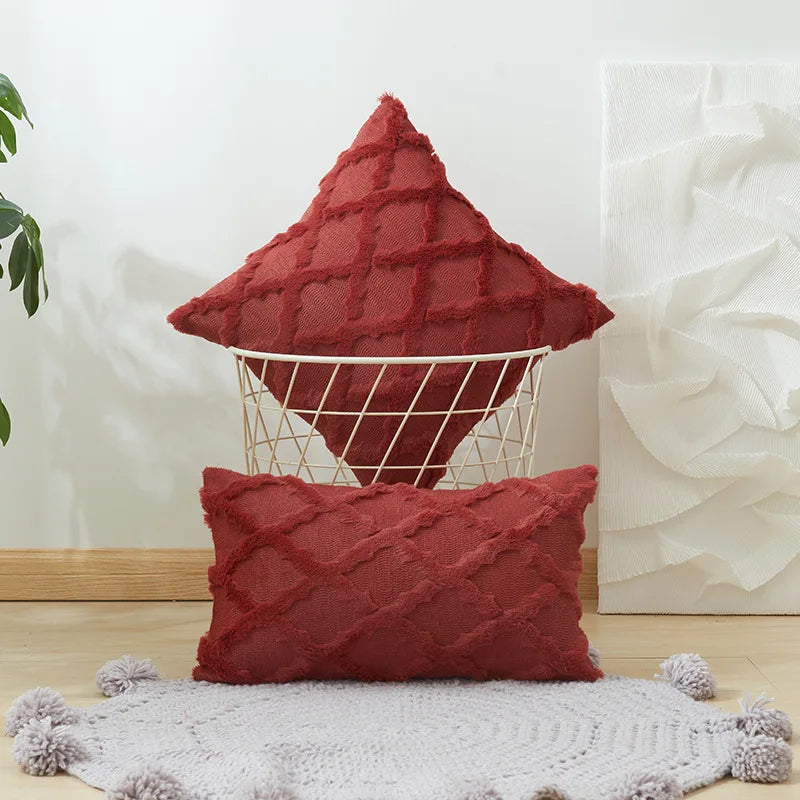 Plush Wool-Inspired Throw Pillow Cover – Soft Textured Accent for Cozy Boho Spaces