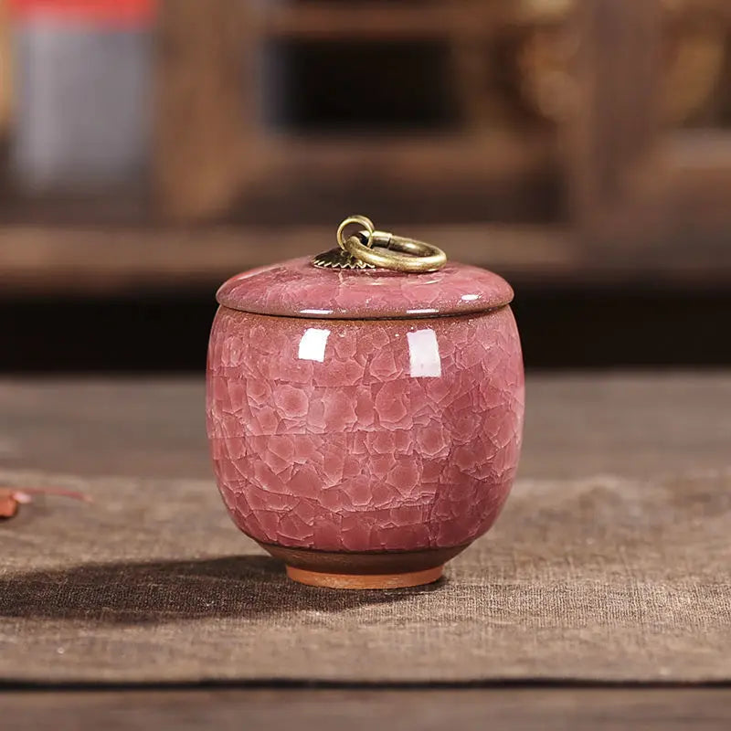Mini Ceramic Storage Jar with Lid – Airtight Kitchen Container for Tea, Coffee & Spices