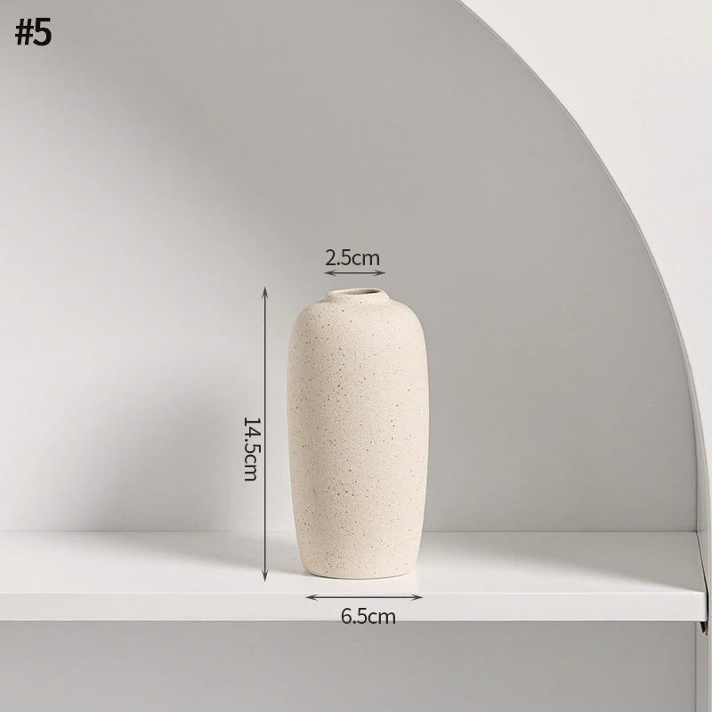 My Boho Home Modern White Ceramic Vase – Minimalist Decorative Vase for Pampas Grass, Flowers & Home Accents