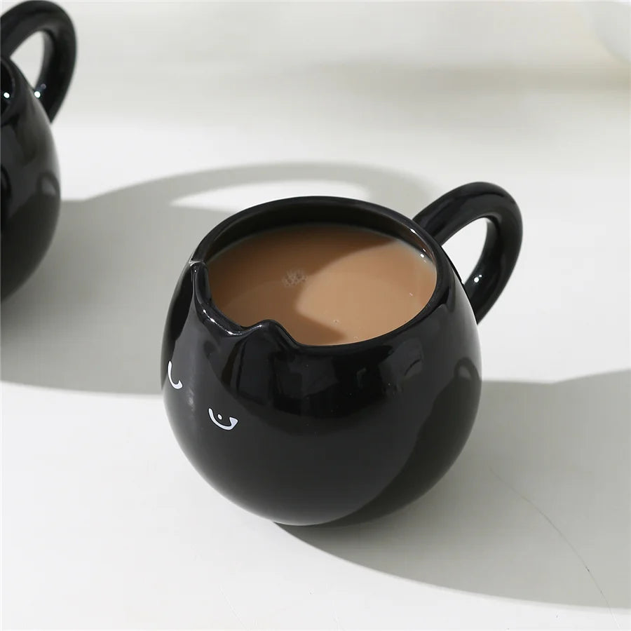 ๐พ Cat Shaped Ceramic Mug โ 13oz Porcelain Coffee Cup for Cat Lovers