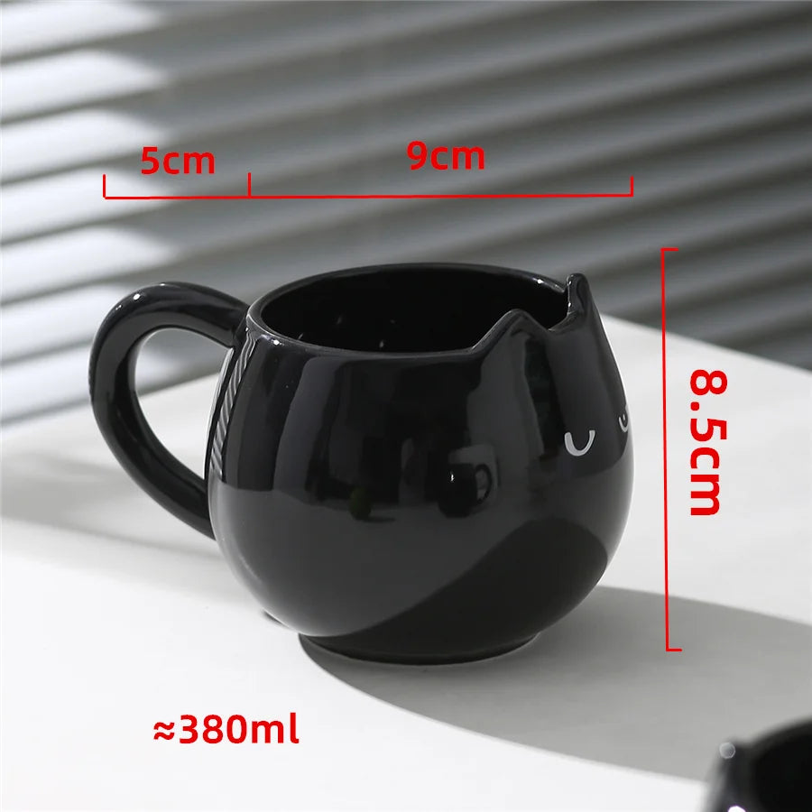 ๐พ Cat Shaped Ceramic Mug โ 13oz Porcelain Coffee Cup for Cat Lovers