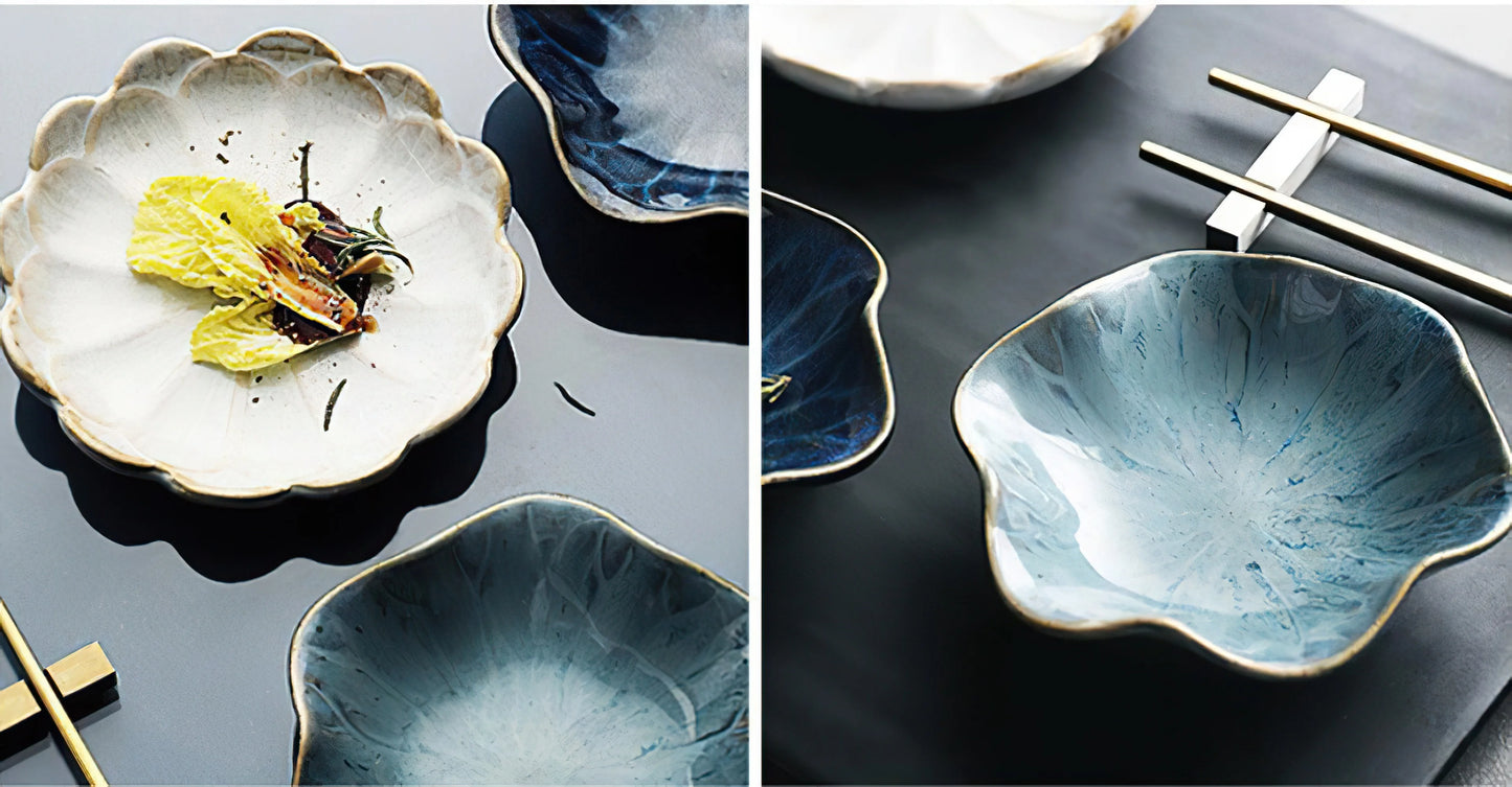 Ceramic Flower Sauce Dish – Mini Floral Porcelain Dipping Bowl for Soy Sauce, Nuts & Charcuterie