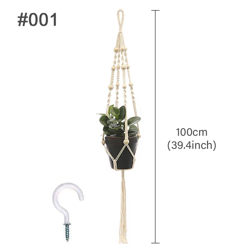 🌿 Handmade Macrame Plant Hanger – Boho Hanging Planter Basket for Indoor & Outdoor Decor
