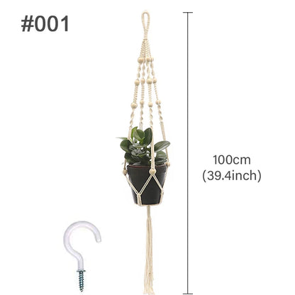 🌿 Handmade Macrame Plant Hanger – Boho Hanging Planter Basket for Indoor & Outdoor Decor