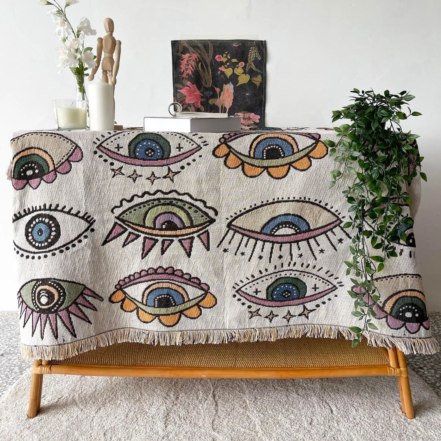 Boho Decorative Throw Blanket - Eyes Eyes Eyes