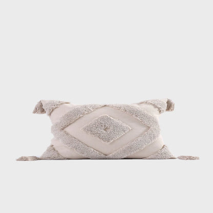 Decorative pillow with geometric pattern on a white background