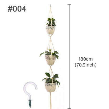 🌿 Handmade Macrame Plant Hanger – Boho Hanging Planter Basket for Indoor & Outdoor Decor
