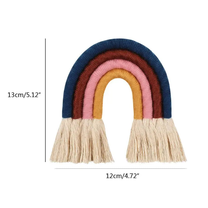 Macrame Rainbow Wall Hanging Decorative for Boho Home Decor Kids Babys Art