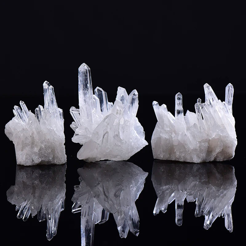 Natural White Quartz Crystal Cluster – Healing Reiki Stone for Home Decor