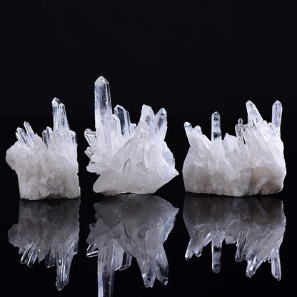 Natural White Quartz Crystal Cluster – Healing Reiki Stone for Home Decor