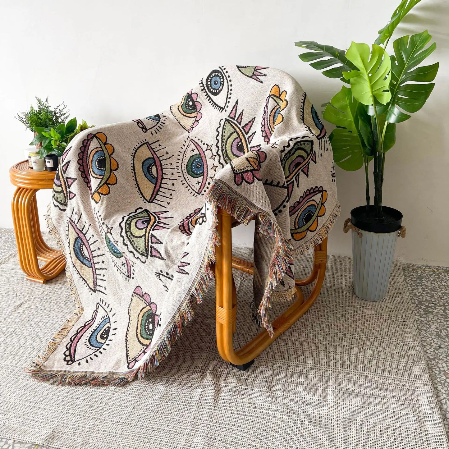 Boho Decorative Throw Blanket - Eyes Eyes Eyes