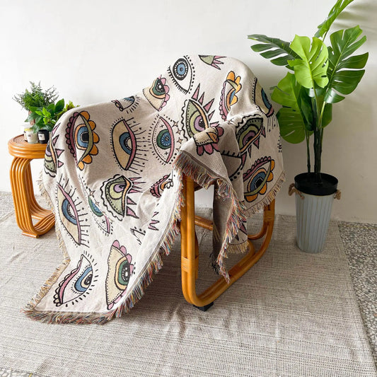 Boho Decorative Throw Blanket - Eyes Eyes Eyes